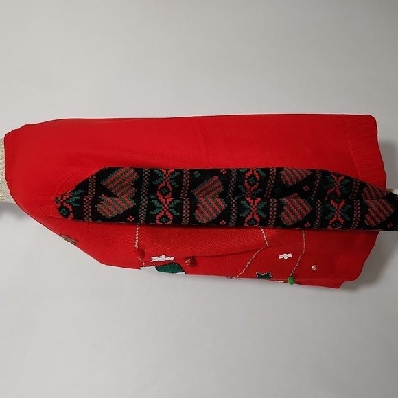 Feeling Festive Sweater Ugly Christmas Ornament Applique Size XXL Festive Party - Picture 9 of 14